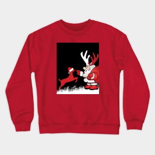 Christmas Day | Santa with reindeer horns Crewneck Sweatshirt